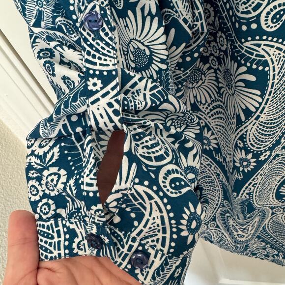 ❤️Denim 24/7 Tunic Blouse 3/4 tab Sleeves Button Down Women’s 22W Boho - Picture 4 of 10